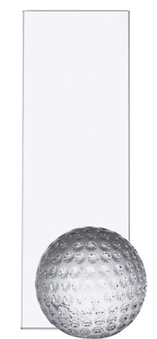 Trophäe, Optiwhiteglas, rechteckig mit Glasgolfball