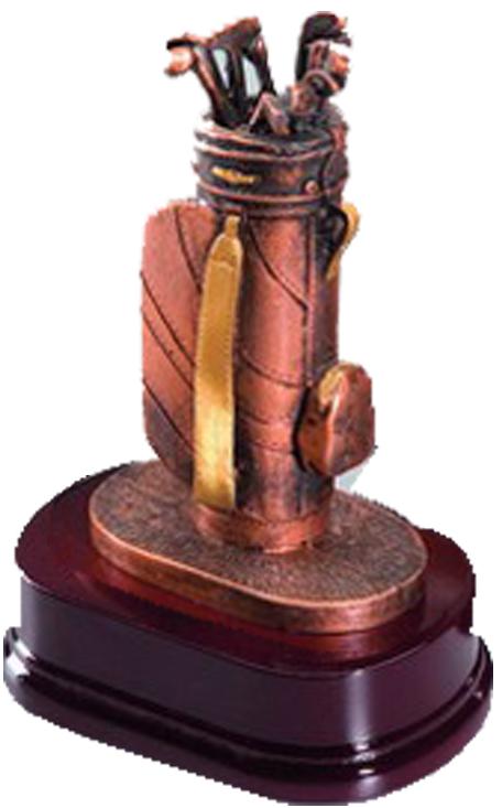Sporttrophäe, Golf, "Golfbag", Resin auf Kunststoffsockel
