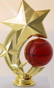 Schraubfix-Figur, Basketball, goldfarben, Kunststoff