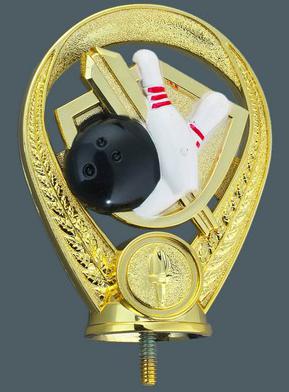 Schraubfix-Figur, Bowling, goldfarben, Kunststoff