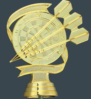 Schraubfix-Figur, Darts, goldfarben, Kunststoff