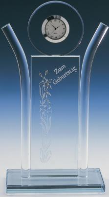 Trophäe, Optiwhiteglas, Rondo, 2 gebogene Glasstäbe