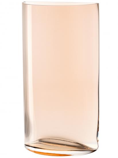 Vase, Glas, hellbraun, halbrund, schwer, "Halbmond"