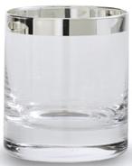 Whiskyglas, rund, 1000er Silberrandveredelung