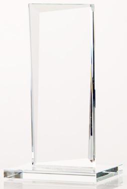 Trophäe, Optiwhiteglas, schlicht, mit aufwendigem Facettenschliff