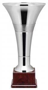 Pokal, versilbert, konisch, Dekorrillen, PVC-Sockel (Italien)