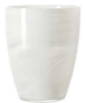 Glasvase, leicht konisch, Alabaster weiss