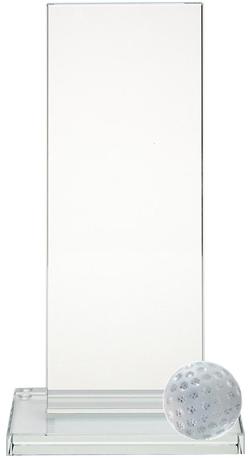 Trophäe, Optiwhiteglas, schlicht, Glasgolfball