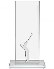 Trophäe, Optiwhiteglas, schlicht, Golferemblem
