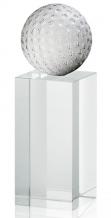 Trophäe, klare Glaswürfel, Glasgolfball, 6 cm