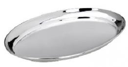 Tablett, versilbert, oval, schlicht