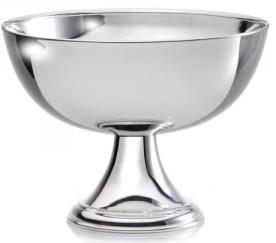 Schale/Pokal, versilbert, rund, schlicht, schwer, auf Fuß (Italien)