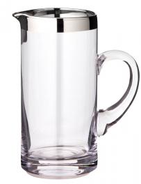 Krug, Glas, gerade, mit aufgedampftem Platinrand (Handarbeit)