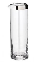 Krug/Karaffe, Glas, gerade, mit aufgedampftem Platinrand (Handarbeit)