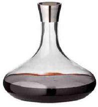 Dekanter, Glas, bauchig mit aufgedampftem Platinrand (Handarbeit)