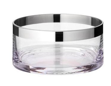 Schale, Glas, gerade mit aufgedampftem Platinrand (Handarbeit)
