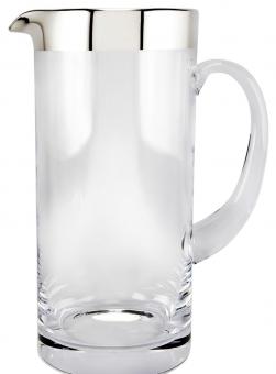 Glaskrug, gerade, 1000er Silberrandveredelung