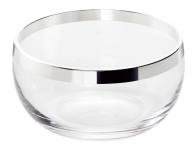 Glasschale, rund, schlichte Form, 1000er Silberrandveredelung