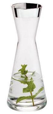 Dekanter, Glas, konisch, 1000er Silberrand