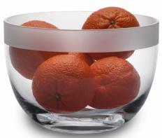 Schale, Glas, rund, schlichte Form mit hohem satiniertem Rand