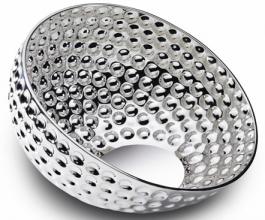 Schale "Golfball-Design", versilbert, angeschrägt (Italien)