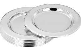 Teller, versilbert, rund, schlicht mit glattem Rand, leicht, anlaufgeschützt