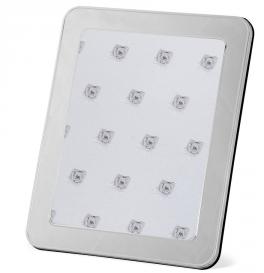 Bilderrahmen, versilbert, rechteckig Rahmen, versilbert, rechteckig, abgerundete Ecken, Rand mit zwei schmale erhöhten Rändern innen und außen, mit Samtrücken