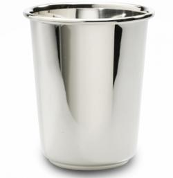 Becher, 925er Echtsilber, rund, leicht konisch, schlicht mit dickem Rand, innen poliert (Italien)