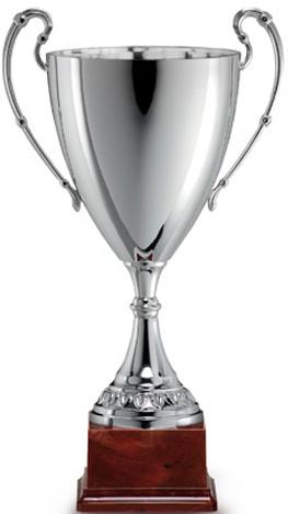 Pokal, versilbert, seitliche Griffe, PVC-Sockel