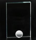 Award, Jadeglas, freistehend, vertical, schlicht. inkl. Golfballlinse 4 cm D