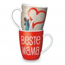 Porzellanbecher, Motivdruck "Beste Mama"