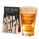 Trinkglas, Motivdruck "Herzlichen Glückwunsch"