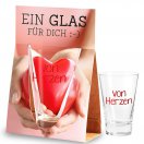 Trinkglas, Motivdruck "von Herzen"