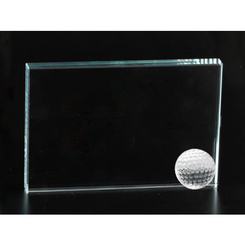 Award, Jadeglas, freistehend, horizontal, schlicht, inkl. Golfballlinse 4 cm D