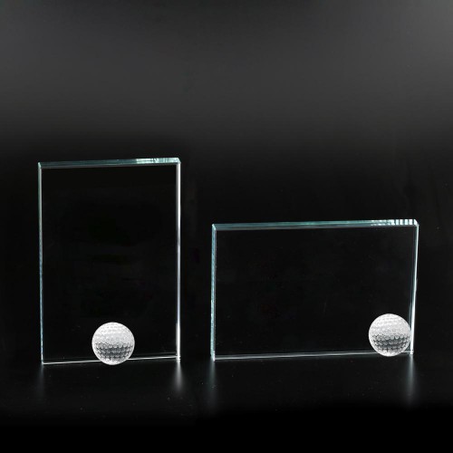Award, Jadeglas, freistehend, vertical, schlicht. inkl. Golfballlinse 4 cm D