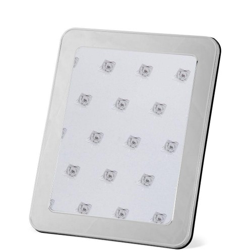 Bilderrahmen, versilbert, rechteckig Rahmen, versilbert, rechteckig, abgerundete Ecken, Rand mit zwei schmale erhöhten Rändern innen und außen, mit Samtrücken