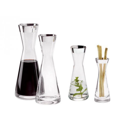 Dekanter, Glas, konisch, 1000er Silberrand