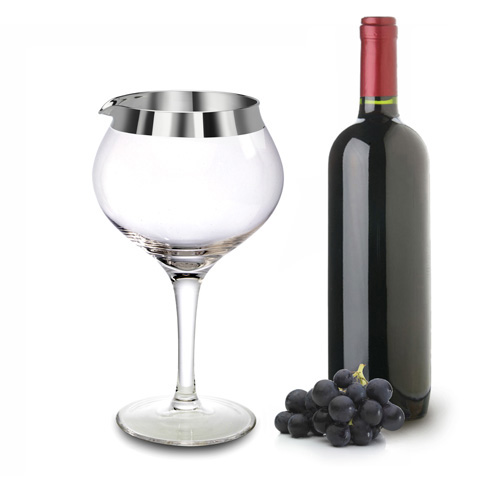 Glasdekantierpokal "Bordeaux", 1000er Silberrandveredelung
