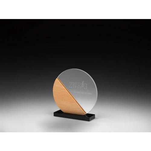 Glastrophäe Rondo Glas/Holz