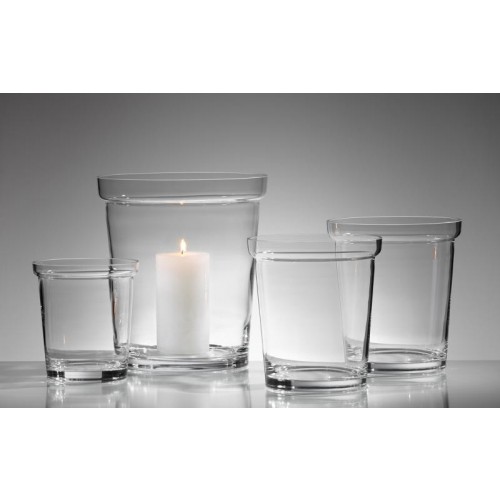 Glasvase/Windlicht, rund, konisch, ausgestellter Rand (exkl. Kerze)