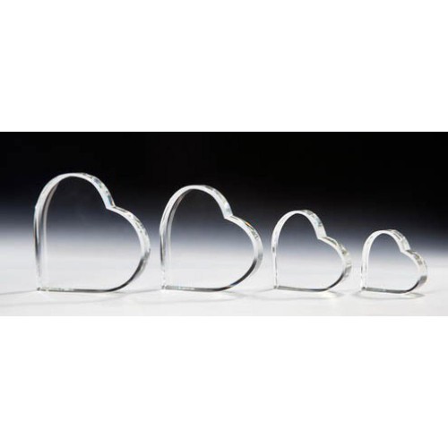 Herz, Optiwhiteglas, klar, 25mm stark
