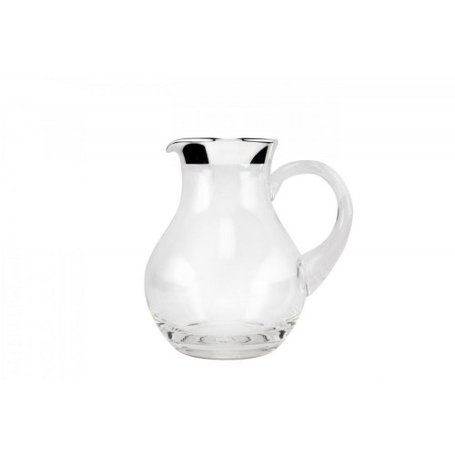 Krug, Glas, bauchig, 1000er Silberrandveredelung