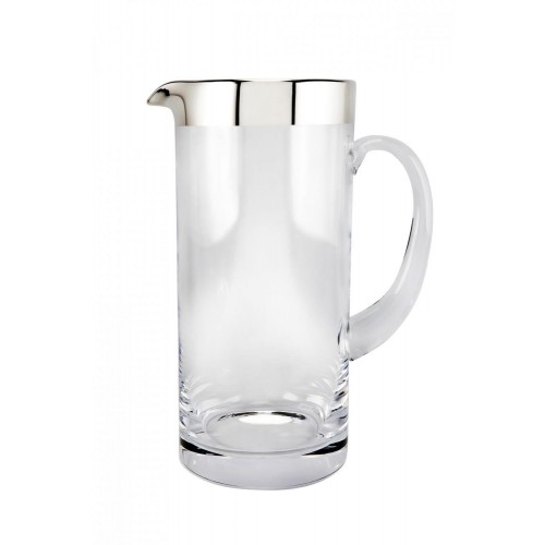 Krug, Glas, gerade, 1000er Silberrandveredelung