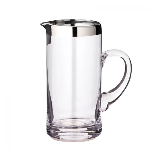 Krug, Glas, gerade, mit aufgedampftem Platinrand (Handarbeit)