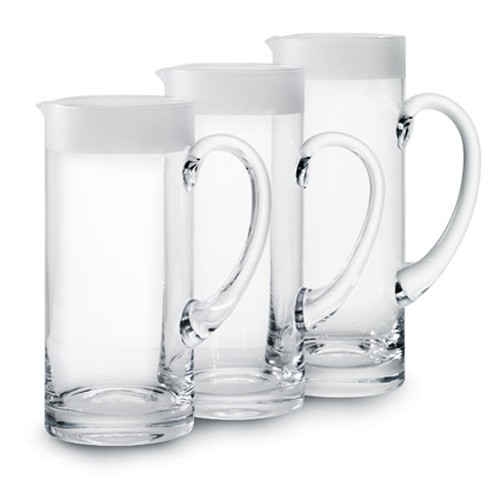 Krug, Glas, gerade, satinierter Rand