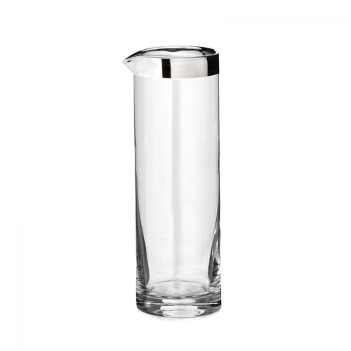 Krug/Karaffe, Glas, gerade, mit aufgedampftem Platinrand (Handarbeit)