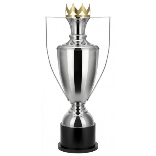 Pokal, versilbert, konisch, Deckel mit goldene Krone, moderne Henkel, Holzsockel (Italien)