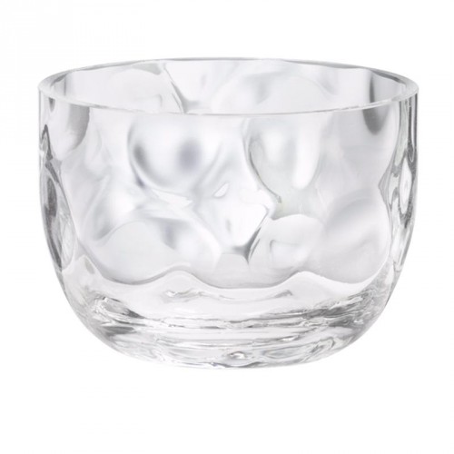 Schale, Glas, rund, schlichte Form, hoher Rand mit Optik im Glas