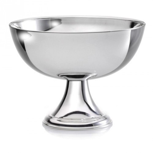Schale/Pokal, versilbert, rund, schlicht, schwer, auf Fuß (Italien)