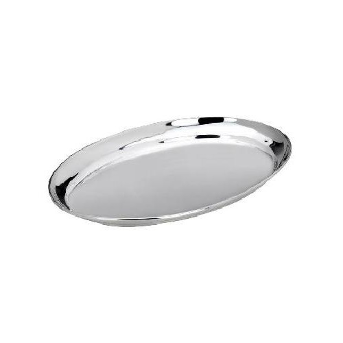 Tablett, versilbert, oval, schlicht